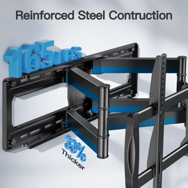 PERLESMITH Full Motion TV Wall Mount for 50”-90” TVs up to 165lbs, TV Mount Bracket with Dual Articulating Arms Swivel Tilt Extension, Max VESA 800x400mm, Fits 16”18” to 24" Studs, PSXFK1