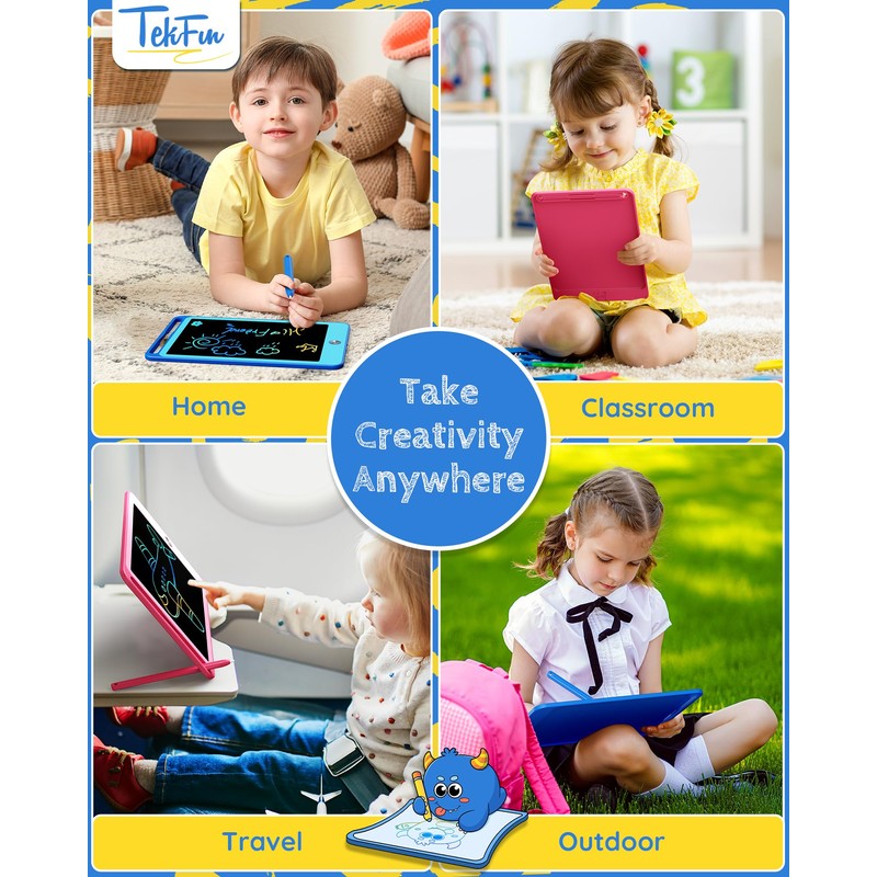 TEKFUN 2 Pack LCD Writing Tablet for Kids, 10 Inch