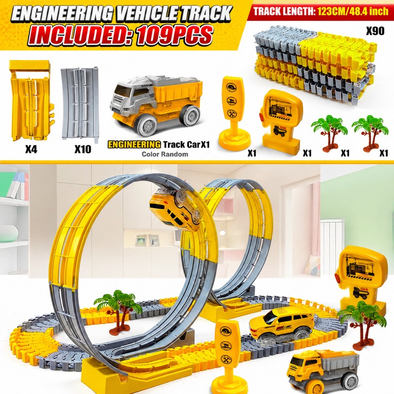 Flexible Electric Track Car Toy Set for Kids – Customizable