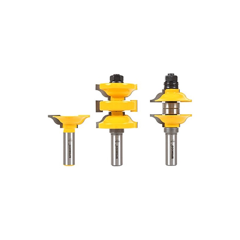 YONICO Router Bits Set Exterior Door Rail and Stile Extended