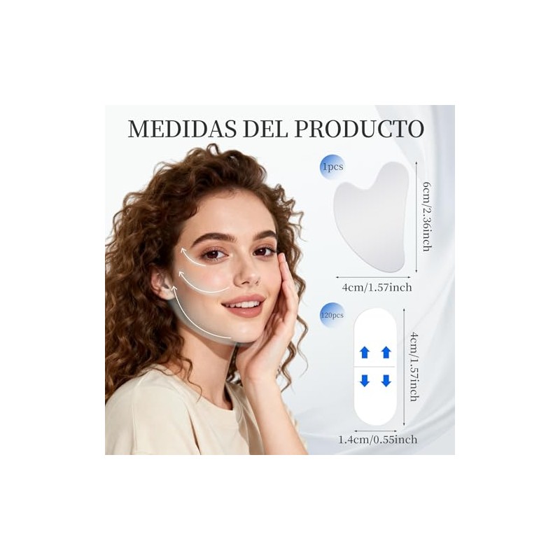 120 PCS Face Lift Tape para Rostro,1psc Tabletas de raspado