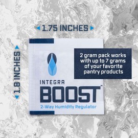 Integra Boost - 55% RH Level - 2 Gram Size - Two-Way Humidity Control Pack - Includes Humidity Indicator Cards - Humidity Balancer Packet For Packaged Foods & Herbs Storage (Pack of 20)