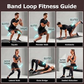Paquete de 6 bandas de resistencia XX, bandas de entrenamiento de goma natural de alta calidad para ejercicio, bandas de fitness gruesas y resistentes
