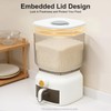 HAPPCUCOE 13.23Lbs Rice Dispenser,Large Sealed Grain Storage Container with Measuring