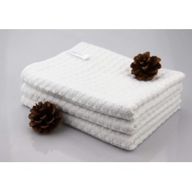 Aniease Microfiber Kitchen Towels, Dish Drying Towels, Super Absorbent, Quick Drying, Waffle Weave, Dish Towels, Cleaning Cloths, Towels (White, 40 x 60 cm)