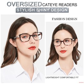 MARE AZZURO Oversized Reading Glasses Women Designer Glitter Readers 1.00 1.25 1.50 1.75 2.00 2.25 2.50 2.75 3.00 3.50 4.00 5.00 6.00 (Brown, 600)