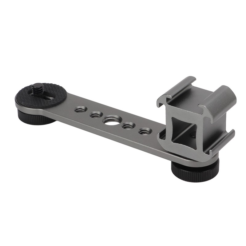 Triple Cold Shoe Extension Bracket Aluminium Alloy Microphone Stand Mount