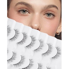 Natural Lashes Natural Eyelashes Natural Look Wispy Lashes Mink Lashes False Eyelashes Fake Eyelashes C Curl Lashes Strip Lashes Pure-08 | Easeful