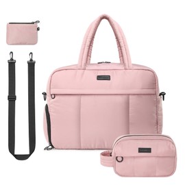 CANBOX Travel Duffel Bag, Weekender Overnight Bags with Shoe Compartment, Carry On Tote Bag with Utility Pouch & Toiletry Bag, Gym Duffel Bag, Large Hospital Bag for Labor & Delivery - Pink