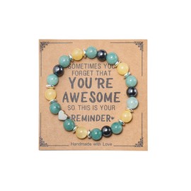 Inspirational Gifts for Women Natural Stone Healing Relaxation Chakra Bracelets for Birthday Christmas Mothers Day Valentine's Day for Her Mom Best Friend Stress Relief Gifts Jewelry-Jade