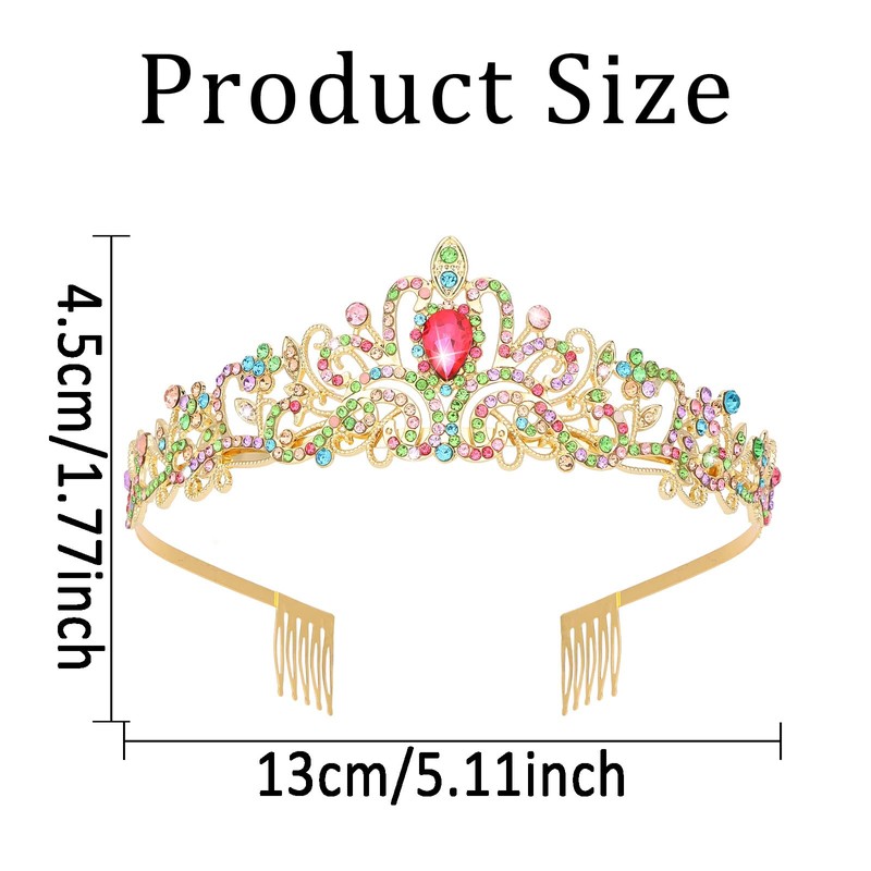 Jaciya Tiara Crowns for Women Princess Tiaras Multicolor Queen Crowns