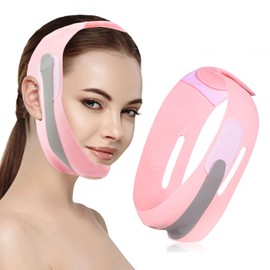 APOMOONS Double Chin Reducer Reusable V Line Face Lifting Mask Chin Strap Adjustable Face V-Line Mask V Shaped Slimmer Tape Breathable Strap for Women Sleeping