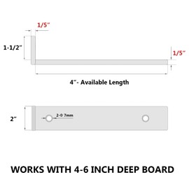 NEODROP 12-Pack 4 Inch Floating Shelf Brackets, Heavy Duty Hidden Shelves Bracket for Small Shelf, Kitchen Shelf, Nursery Shelf, Black Powder Coated Steel