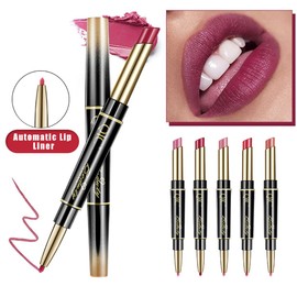 Petansy 5Pcs Double Head Matte Lipstick Set Lip Liner & Lipstick Set Long Lasting Waterproof Moisturizing Lipstick Set