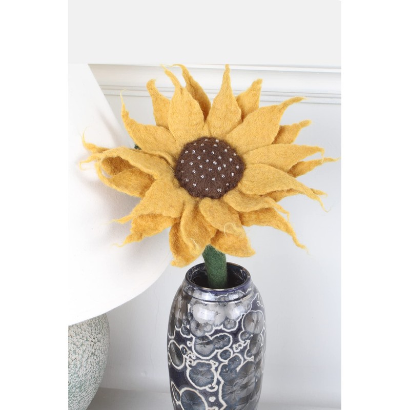 Pachamama Hand Felted Flower Decoration - Sunflower Design 1 Stem