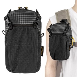 Backpack Shoulder Strap Pouch - Smartphone Strap Pack,Waterproof Rucksack Shoulder Pocket Attachment,Backpack Attachment Bag for Hikers,Small Crossbody Bag Waist Pack for Sports Hiking Camping(Black)