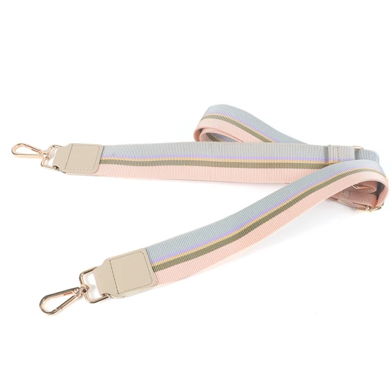 Customized Long Cotton Webbing PU Leather Shoulder Strap Adjustable Single