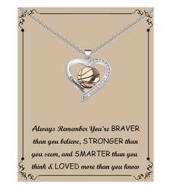 BNQL Basketball Necklace for Women Basketball Gifts for Basketball Lovers Players Team Coach Basketball Jewelry for Girls Necklace (Basketball Necklace)