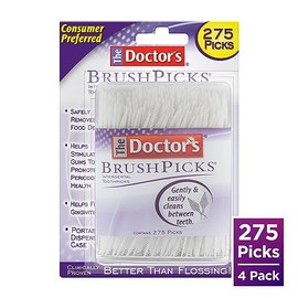 The Doctor's BrushPicks, cepillos interdentales y palillos dentales, eliminan suavemente los restos de comida de los brackets y trabajos dentales, 275