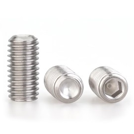 5/16"-18 x 5/8" 6 Pcs Set Screws, Headless Concave End, Grub Screws with Internal Hex Drive, 304 Stainless Steel, SAE Thread, for Bathroom Fixtures, Towel Racks, Light Fixtures
