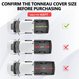 XTWEEX 4.6 FT (54.4") Soft Folding Truck Bed Tonneau Cover Compatible with 2022 2023 2024 2025 Ford Maverick 4.5 Foot Bed | Easy to Install | Waterproof and Double-Layer PVC | Security Lock