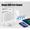 45W USB-C Fast Charging Under Desk Power Strip,12 Outlet Mountable