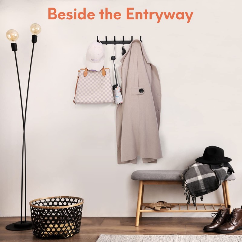 Optish 2 Pack Coat Rack Wall Mount, Coat Hooks Wall