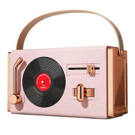 Outdoor Bluetooth Speaker Portable Decorative High Sound Quality USB Sticks Support Retro Bluetooth Speaker for Living Room Office Sakura Pink