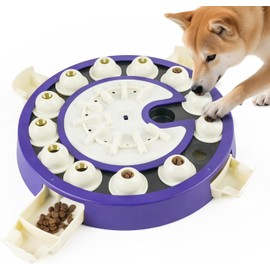 Dog Puzzle Toy, Level 3 in 1 Dog Enrichment Toys for Smart Dogs, Food Treat Dispensing Slow Feeder, Brain Mental Stimulation Puzzles Games for Small Medium Large Smart Dogs