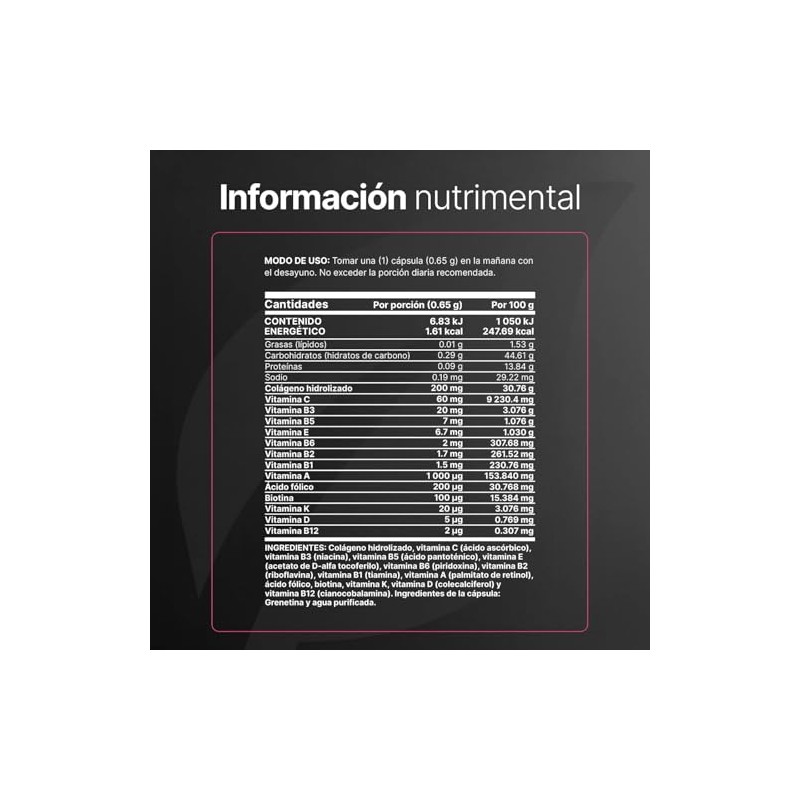 Multivitamínico Mujer 200 Cápsulas 650 Por Porción Colágeno Hidrolizado Biotina