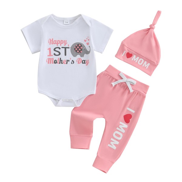 Ynibbim Baby Mother's Day Outfits Newborn Pants Set Animal Short