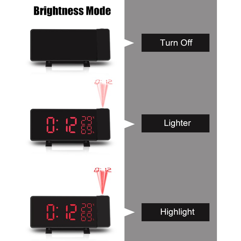 Innovative USB Digital Projection Alarm Clock Thermometer Hygrometer for Home