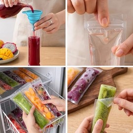150 PCS Bolsa Para Bolis, Bolsas Paletas de Hielo | Bolsitas para bolis reutilizables 28x5.5 cm.Ideales para jugos,yogurt,smoothies.sellado hermético,