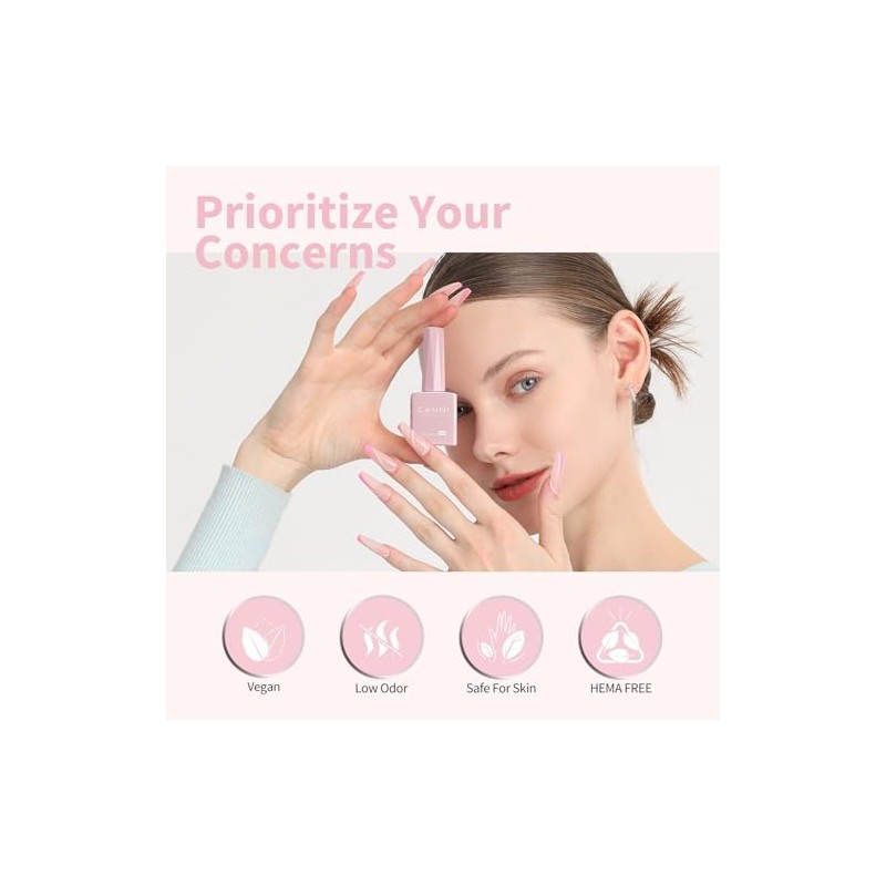 CANNI- Esmalte de uñas en gel rosa claro, 1 pieza