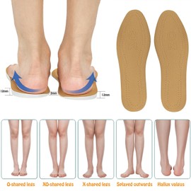 Supination Insoles,O/XO Leg Orthopedic Corrective Brown Insoles,for Foot Alignment,Metatarsalgia,Bow Legs,Posture Improve,for Men and Women(Color: Supination,Size: 35/36)