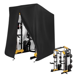 JXXPGG Gym Rack Cover, 600D Oxford Covers for Pull Up Bar Station/Weight Lifting Rack/Squat Rack/Outdoor Home Gym Workout Equipment,Waterproof UV & Dustproof,Black,68.8 * 41 * 72.8inch