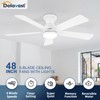 Dolavast Ceiling Fans with Lights and Remote, 48 Inch Ceiling