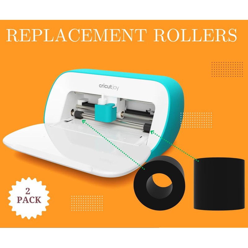 2 Pack Replacement Rubber Rollers - Black Spare Rollers Compatible