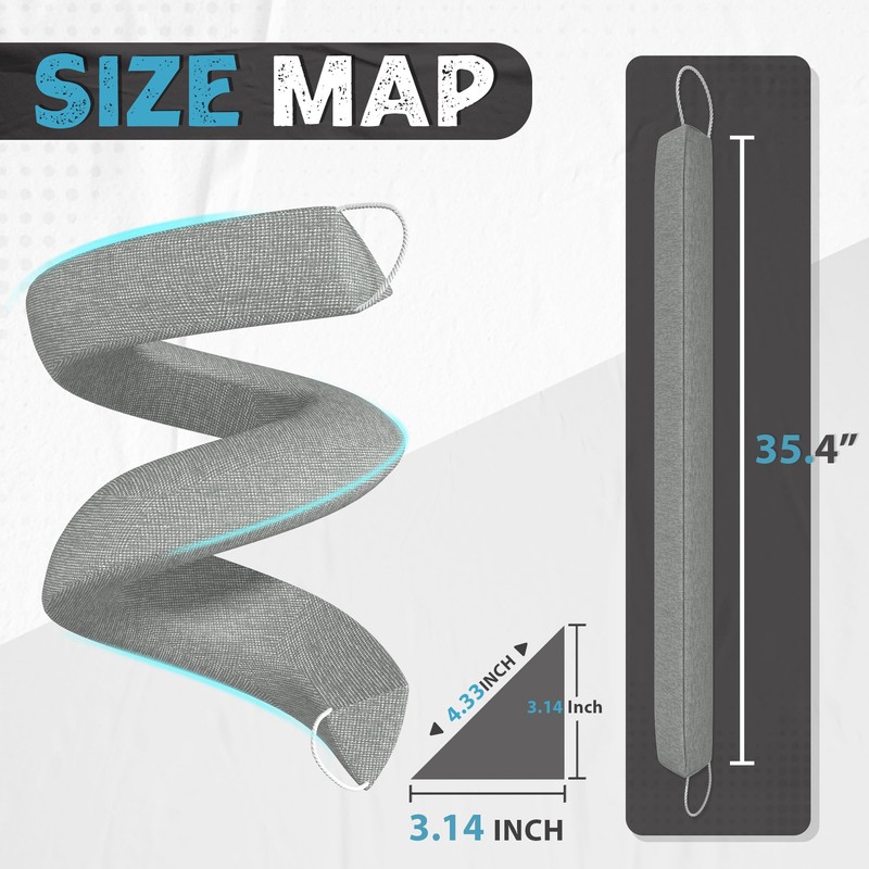 HIZH Upgraded Heavy Duty Draft Excluder for Doors,35.4''Extra Thick Wedge
