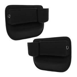 Gatuida 2pcs Vehicle-mounted Storage Box Automotive Car Seat Pocket Organizer Pu Organizer Seat Gap Storage Console Cup Holder Side Pocket Storage Seat Side Pocket Leather Black