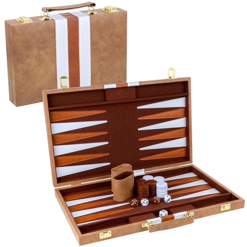 RERIVER Backgammon Set 2 Players Classic Backgammon Sets for Adults