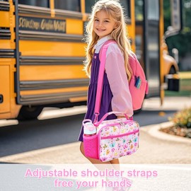 RHCPFOVR Kids Initial Lunch Bag - Insulated Lunch Box for Boys Girls,Washable Lunch Bag and Reusable Toddler Leak-proof Lunchbox for School and Daycare Purple Z