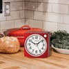 Seiko Fuji Dark Bedroom Alarm Clock, Metallic Red