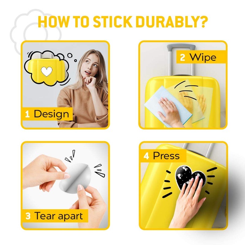 Awesome 2 x Heart Stickers 10 cm - Black Polka