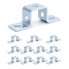 QWORK Steel Electrogalvanized U-Shaped Strut Connector Brackets, 5 Hole Design,