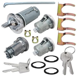 607893 + 608307 + 605533 Ignition/Doors/Trunk Lock Key Cylinder Set with Keys for Camaro 1982-1985 - by Misimain