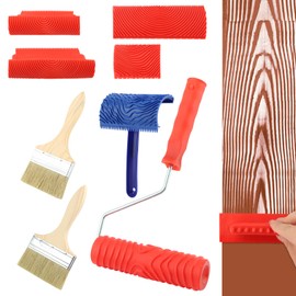 Wood Grain Paint Tool Set - 8-Piece DIY Kit with Texture Roller, Graining Rocker & Brushes | Create Realistic Woodgrain Effects on Walls, Floors & Furniture