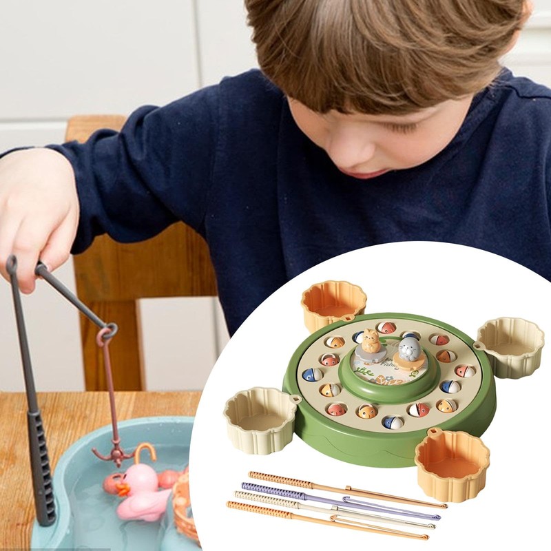 MagiDeal Fishing Game Electric Fishing Toy with Music Catching Board