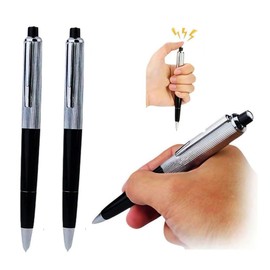 WLngtv 2 Pieces Shock Pen Prank, Silver, Interesting Surprising Prank Items, Lightweight Shocking Practical Joke Shock Pen Toys for Outdoor Novelty and Gag Games