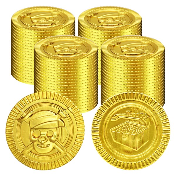100 Pieces Pirate Gold Coins Set - Plastic Play Fake